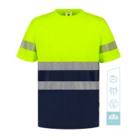 T-SHIRT M/CURTA AMARELO AV/AZUL MARINHO GLAM HV